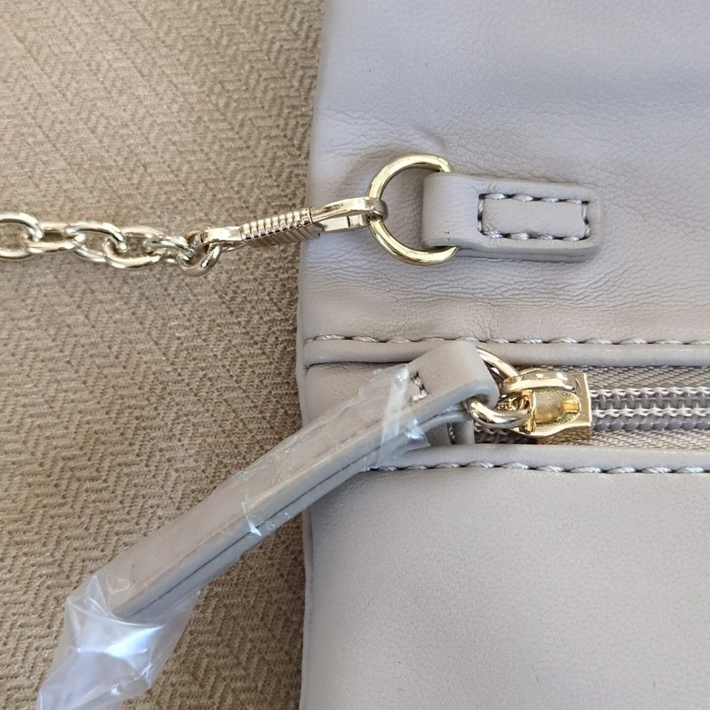 Kelly & Katie Beige Chain Clutch